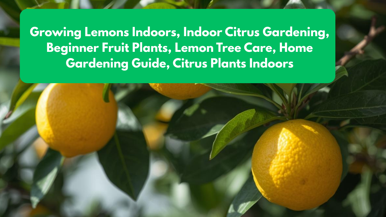 Growing Lemons Indoors, Indoor Citrus Gardening, Beginner Fruit Plants, Lemon Tree Care, Home Gardening Guide, Citrus Plants Indoors