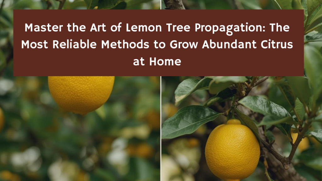 Master the Art of Lemon Tree Propagation: The Most Reliable Methods to Grow Abundant Citrus at Home