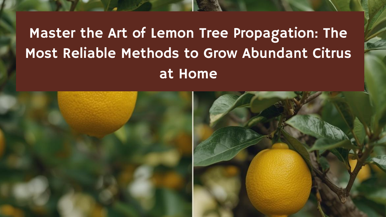Master the Art of Lemon Tree Propagation: The Most Reliable Methods to Grow Abundant Citrus at Home